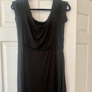 Loft black Jersey dress; large; A-line